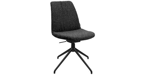 STUHL in Aluminium Flachgewebe Metall, Textil - Anthrazit/Schwarz, Design, Textil/Metall (46/85-88/55cm) - Johann Jakob