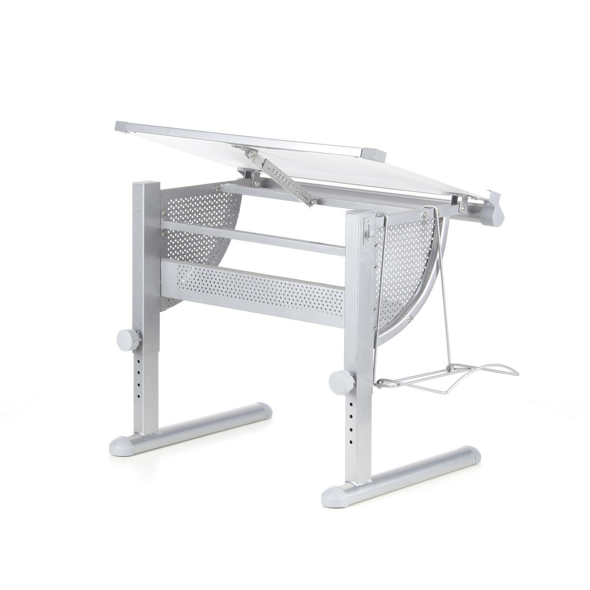 JUGENDSCHREIBTISCH 50/80/56-80 cm  - Silberfarben/Weiß, Basics, Holzwerkstoff/Kunststoff (50/80/56-80cm) - MID.YOU