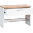 GARDEROBENBANK Eichefarben, Weiß - Eichefarben/Alufarben, Design, Holzwerkstoff/Metall (76/53/35cm) - Carryhome