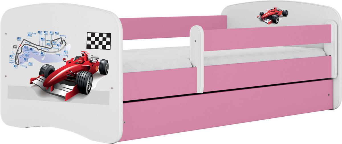 KINDER-/JUNIORBETT - Pink/Birkefarben, MODERN, Holz/Holzwerkstoff (80/160cm) - MID.YOU