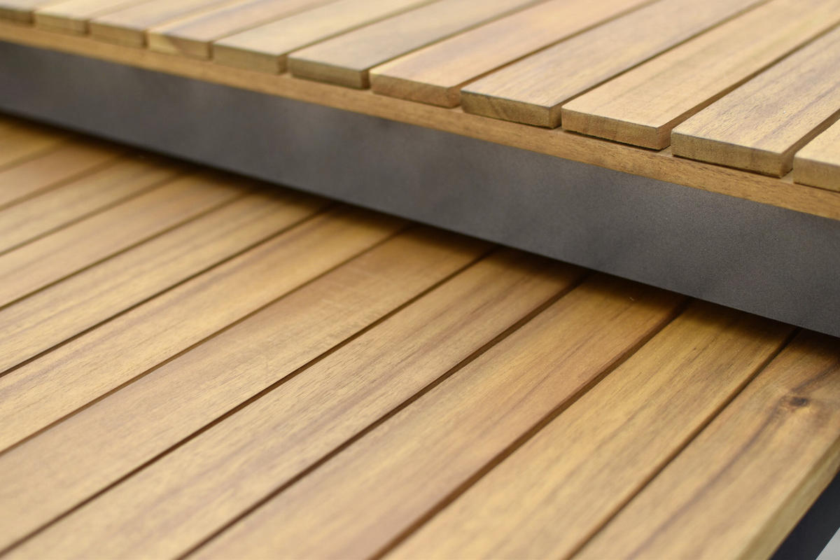 GARTENSET Akazie Hartholz Aluminium  - Dunkelgrau/Graphitfarben, KONVENTIONELL, Holz/Textil - Gardenson