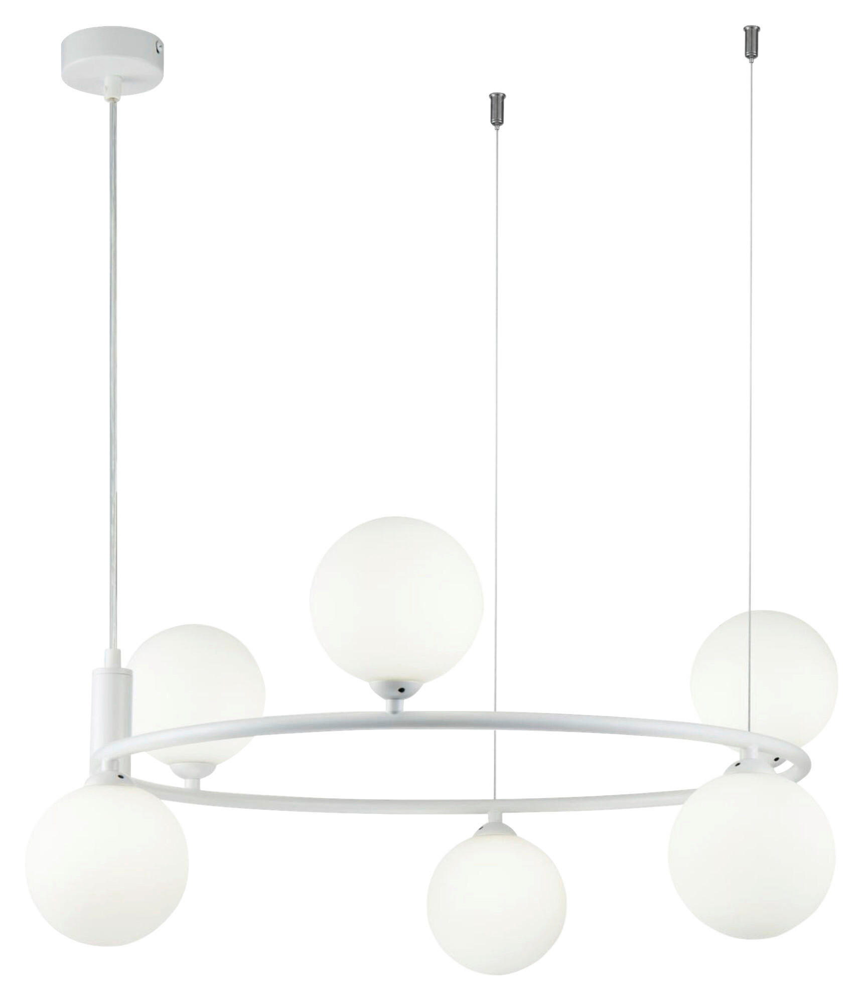 PENDELLEUCHTE 58/28/58 cm  - Weiß, Basics, Glas/Metall (58/28/58cm) - MAYTONI