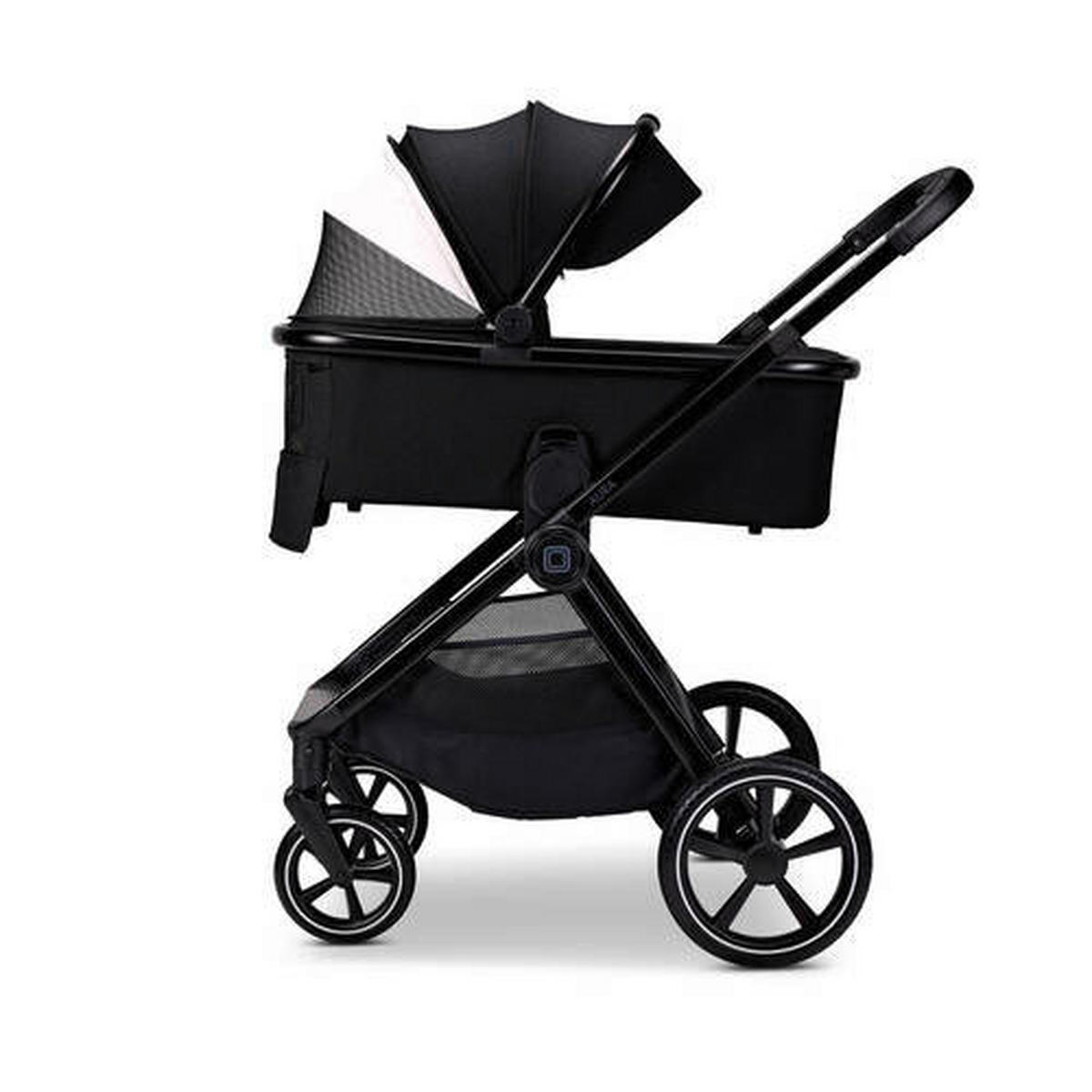 KINDERWAGENSET  Aura Set  Onyx Melange  - Schwarz, Basics (140/61/115cm) - Moon