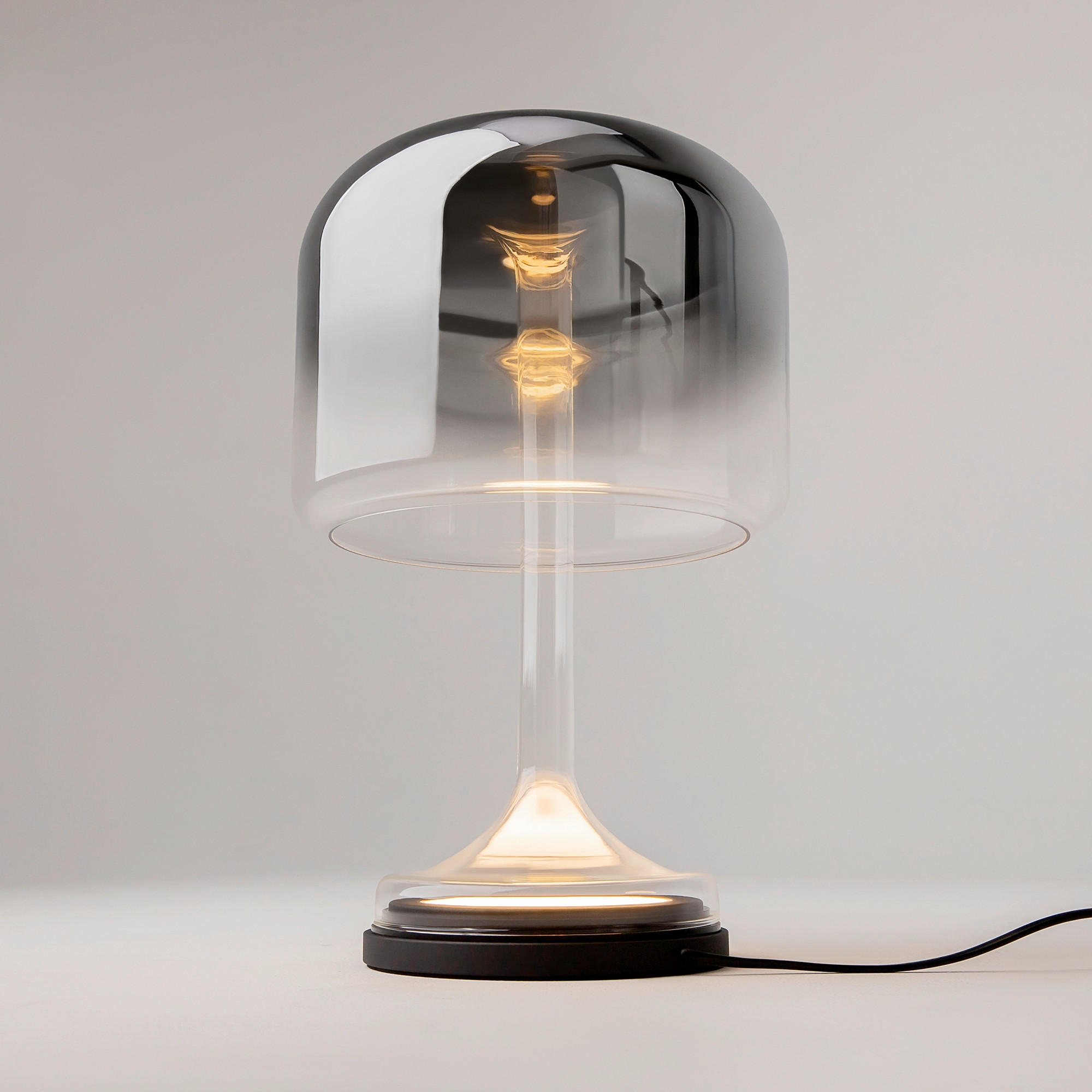 LED-TISCHLEUCHTE - Schwarz Hochglanz/Grau, Design, Glas/Metall (26/42cm) - MAYTONI