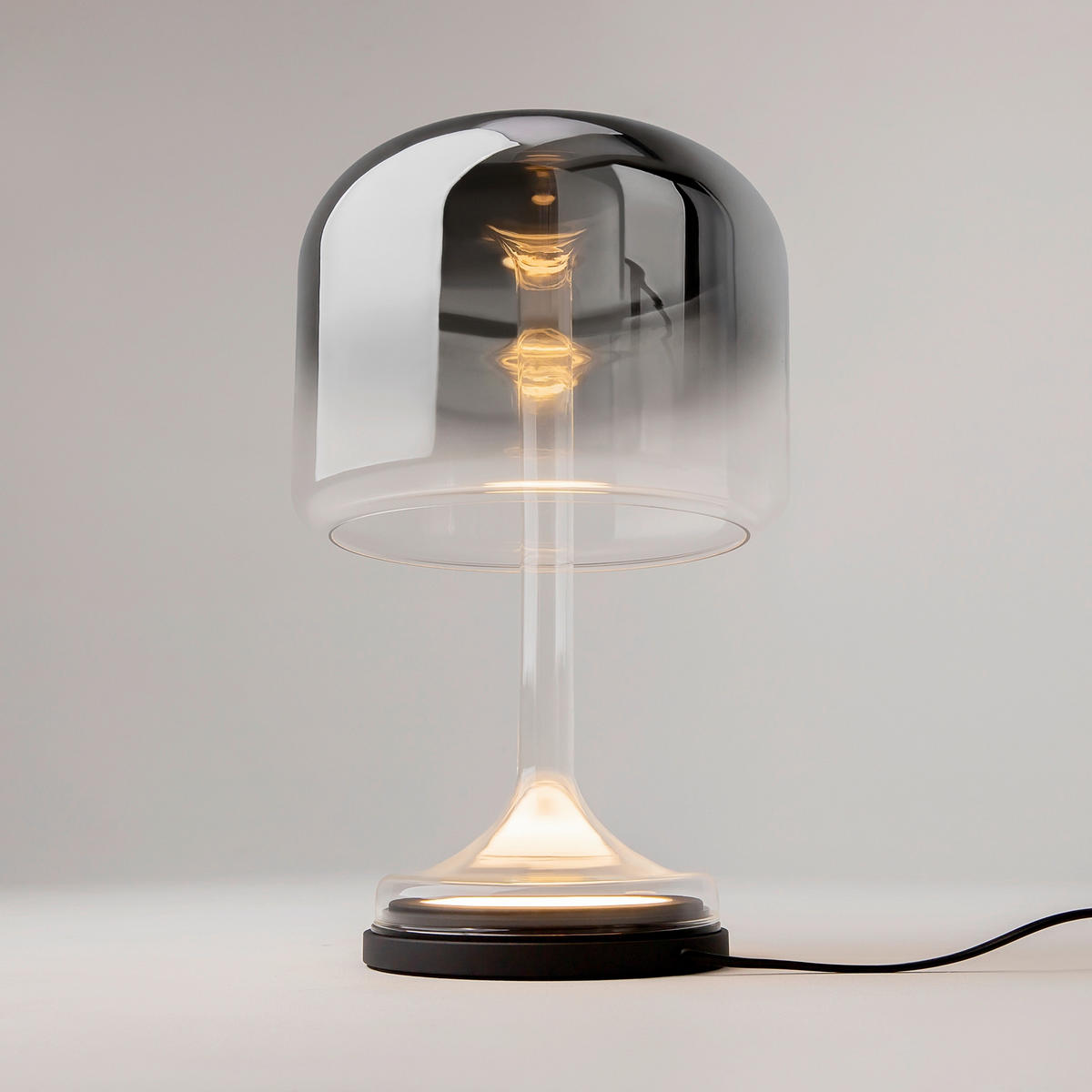LED-TISCHLEUCHTE - Schwarz Hochglanz/Grau, Design, Glas/Metall (26/42cm) - MAYTONI