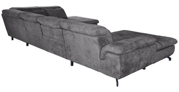 WOHNLANDSCHAFT  in Struktur Dunkelgrau  - Dunkelgrau/Schwarz, KONVENTIONELL, Textil/Metall (188/357/253cm) - Carryhome