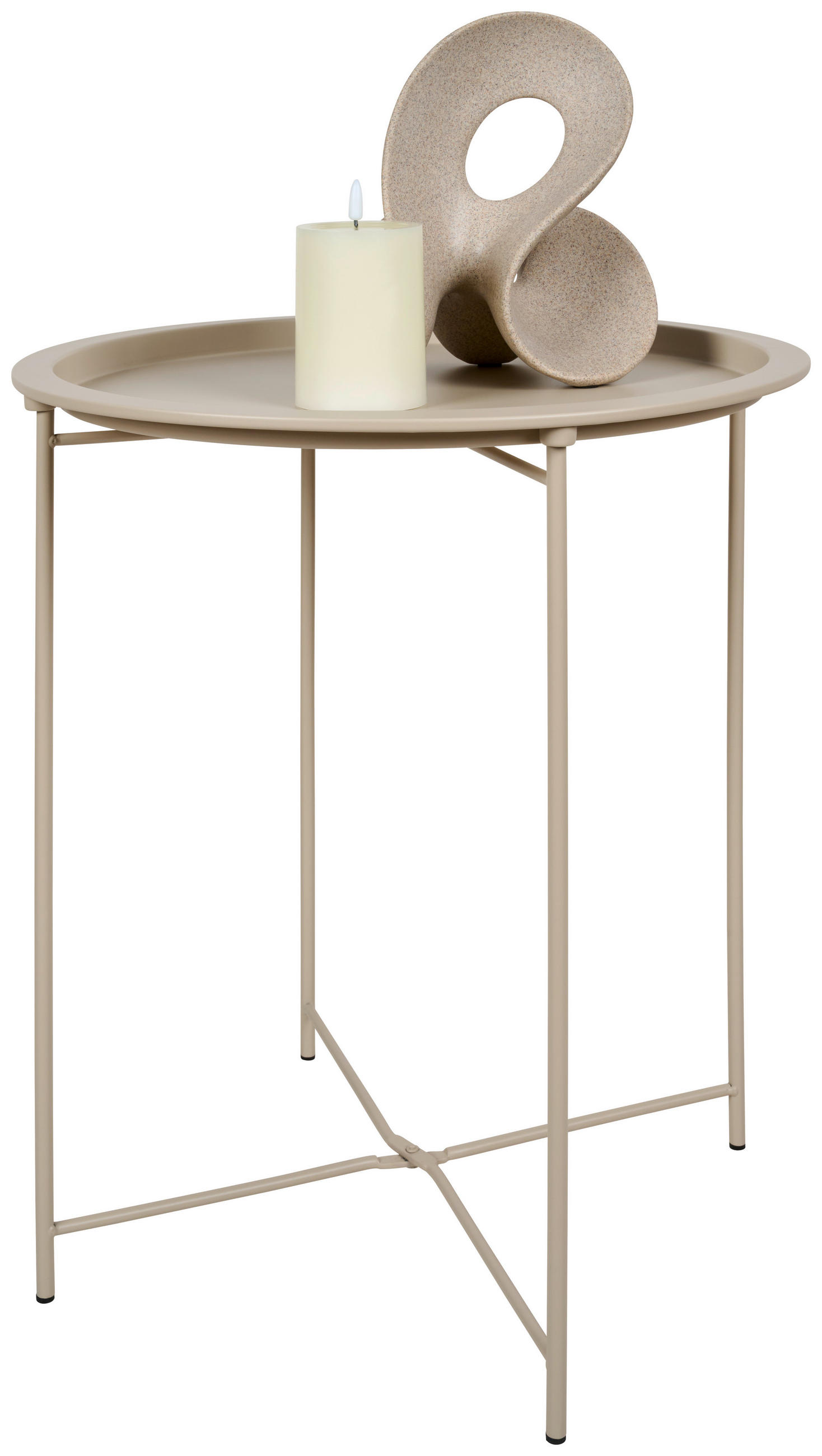 BEISTELLTISCH in Metall  - Beige, Basics, Metall (46,8/50,5cm) - Ambia Home