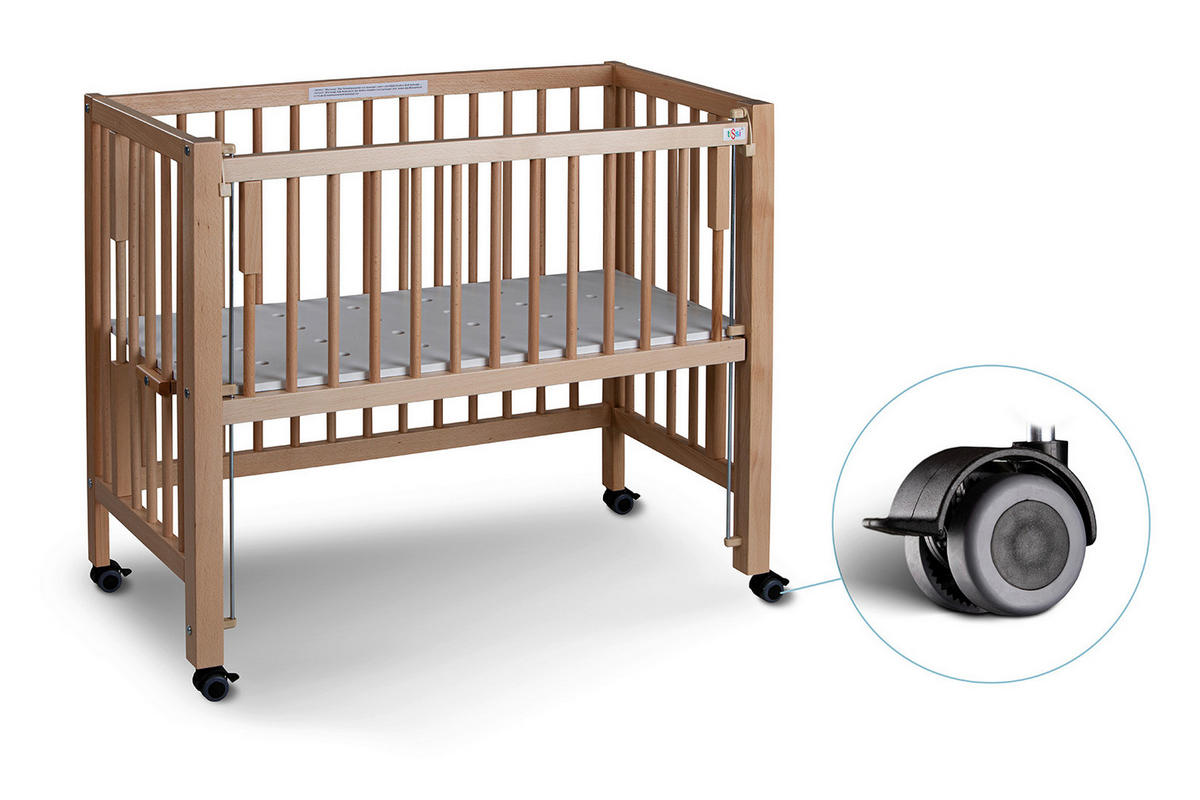 BEISTELLBETT Maxi  - Buchefarben, Basics, Holz/Kunststoff (94/56/94cm) - tiSsi