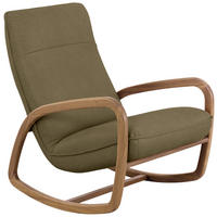 RELAXSESSEL Echtleder    - Dunkelgrün/Beige, KONVENTIONELL, Leder/Holz (70/88-95/95cm) - Koinor