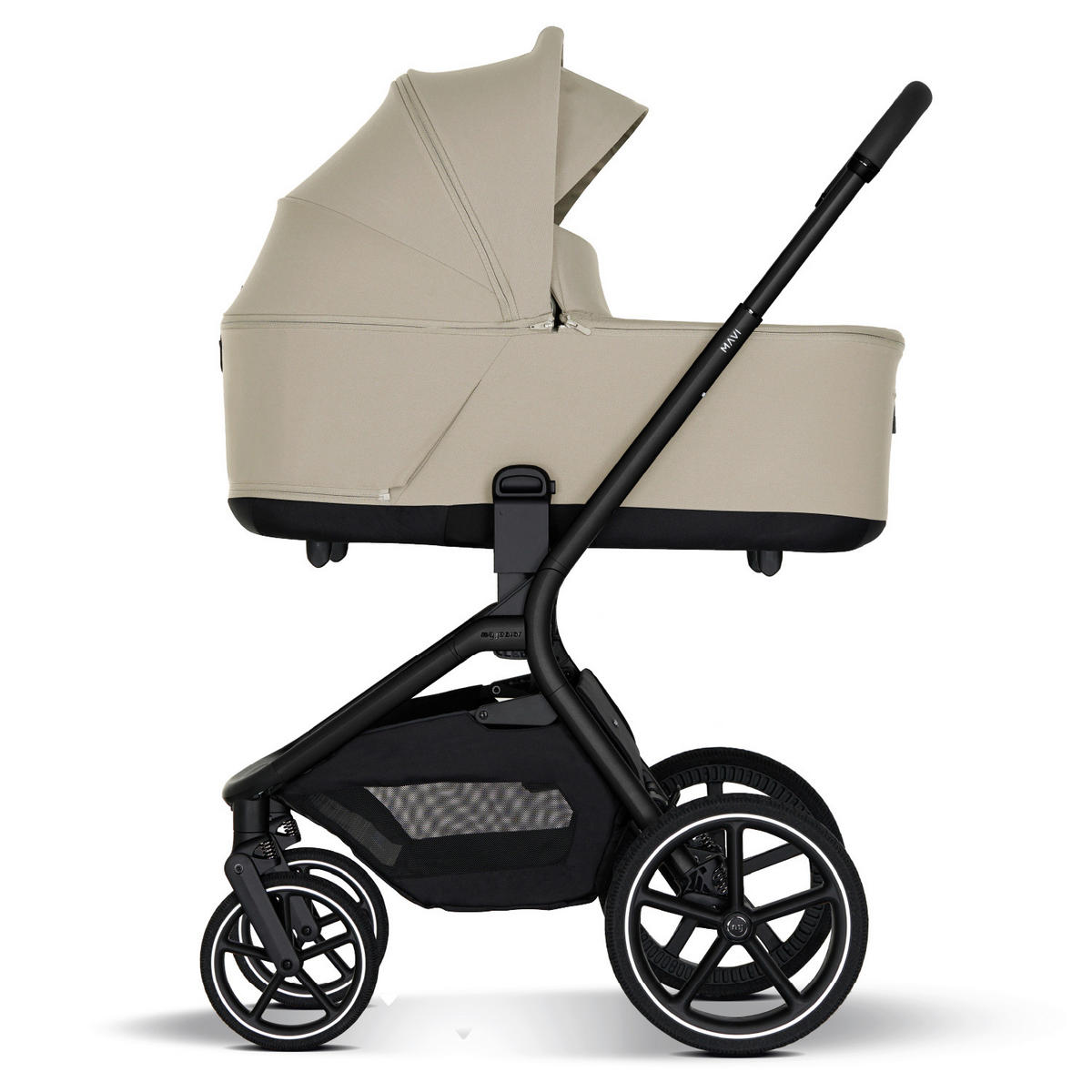 KINDERWAGENSET MAVI 3in1 Premium  - Sandfarben/Schwarz, Basics, Textil/Metall (92/55/110.5cm) - My Junior