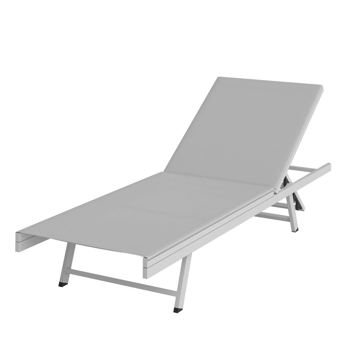 SONNENLIEGE 64/30/197 cm  - Weiß, MODERN, Textil/Metall (64/30/197cm) - Ambia Garden