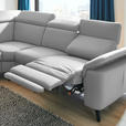 ECKSOFA in Echtleder Grau  - Schwarz/Grau, Design, Leder/Metall (239/289cm) - Cantus