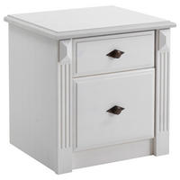 NACHTSCHRANK 53/53/46 cm Kiefer massiv  - Weiß/Kupferfarben, ROMANTIK / LANDHAUS, Holz/Metall (53/53/46cm) - Boxxx