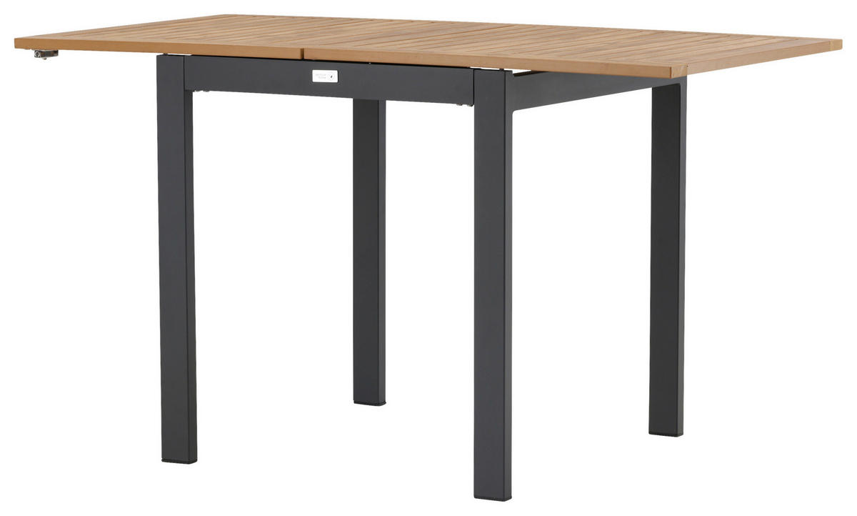BALKONTISCH Holz, Metall Braun, Schwarz  - Schwarz/Braun, KONVENTIONELL, Holz/Metall (70/70/75cm) - Gardenson