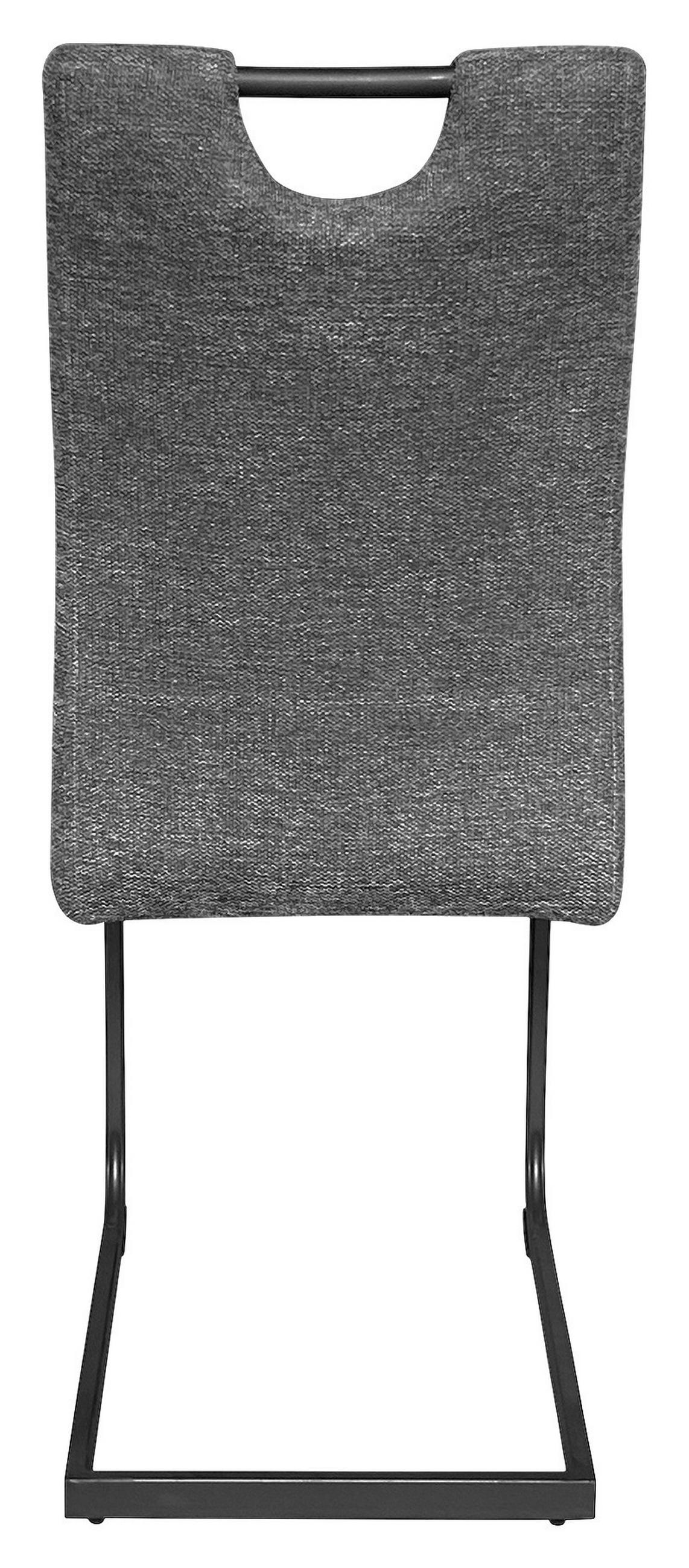 SCHWINGSTUHL-SET 2 Stück  in Stahl Webstoff  - Anthrazit/Schwarz, Design, Textil/Metall (42/97/58cm) - MID.YOU