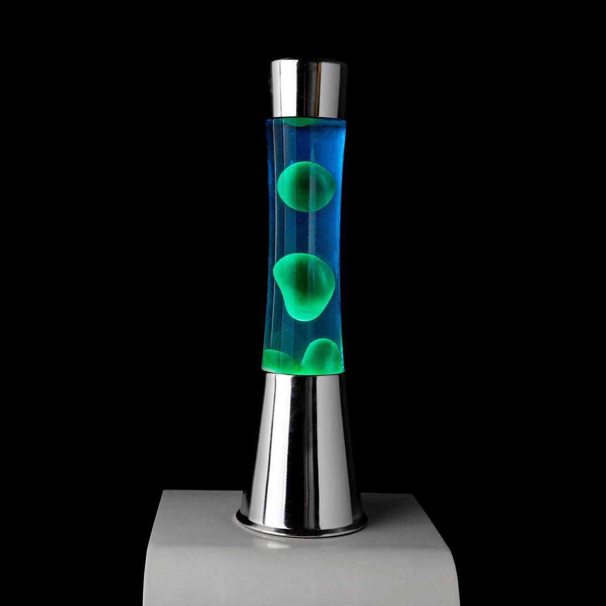 LAVALEUCHTE - Blau/Edelstahlfarben, Basics, Metall (11/11/40cm)