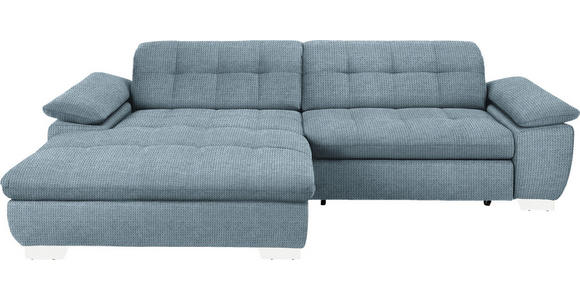 ECKSOFA in Mikrofaser Blaugrau  - Chromfarben/Blaugrau, Design, Textil/Metall (180/265cm) - Carryhome