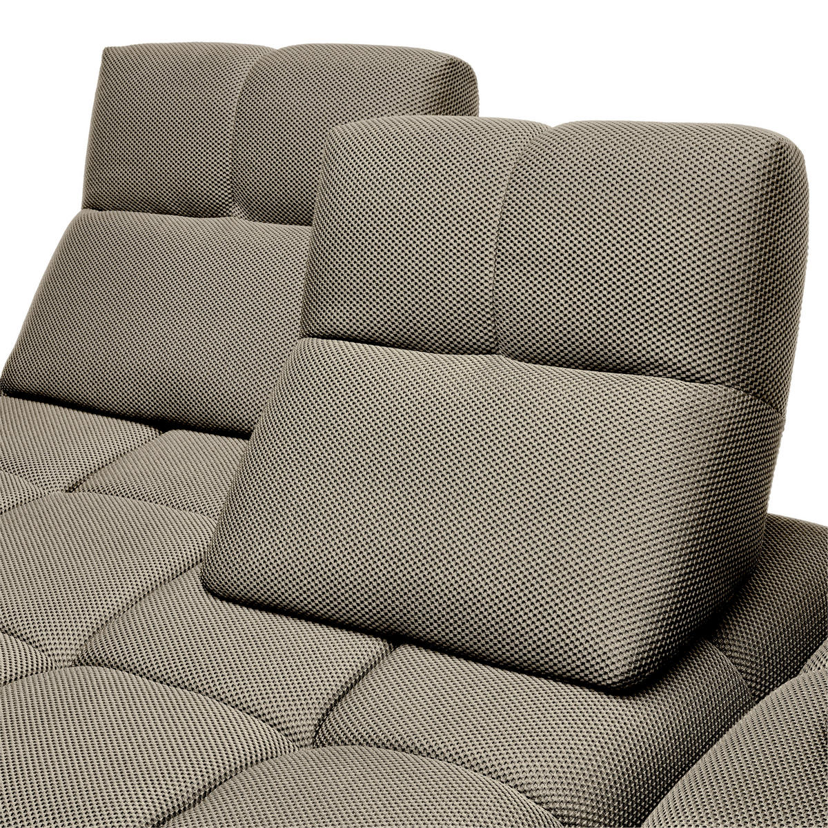 ECKSOFA Struktur Beigebraun  - Beigebraun/Schwarz, Design, Kunststoff/Textil (313/233cm) - Belluti