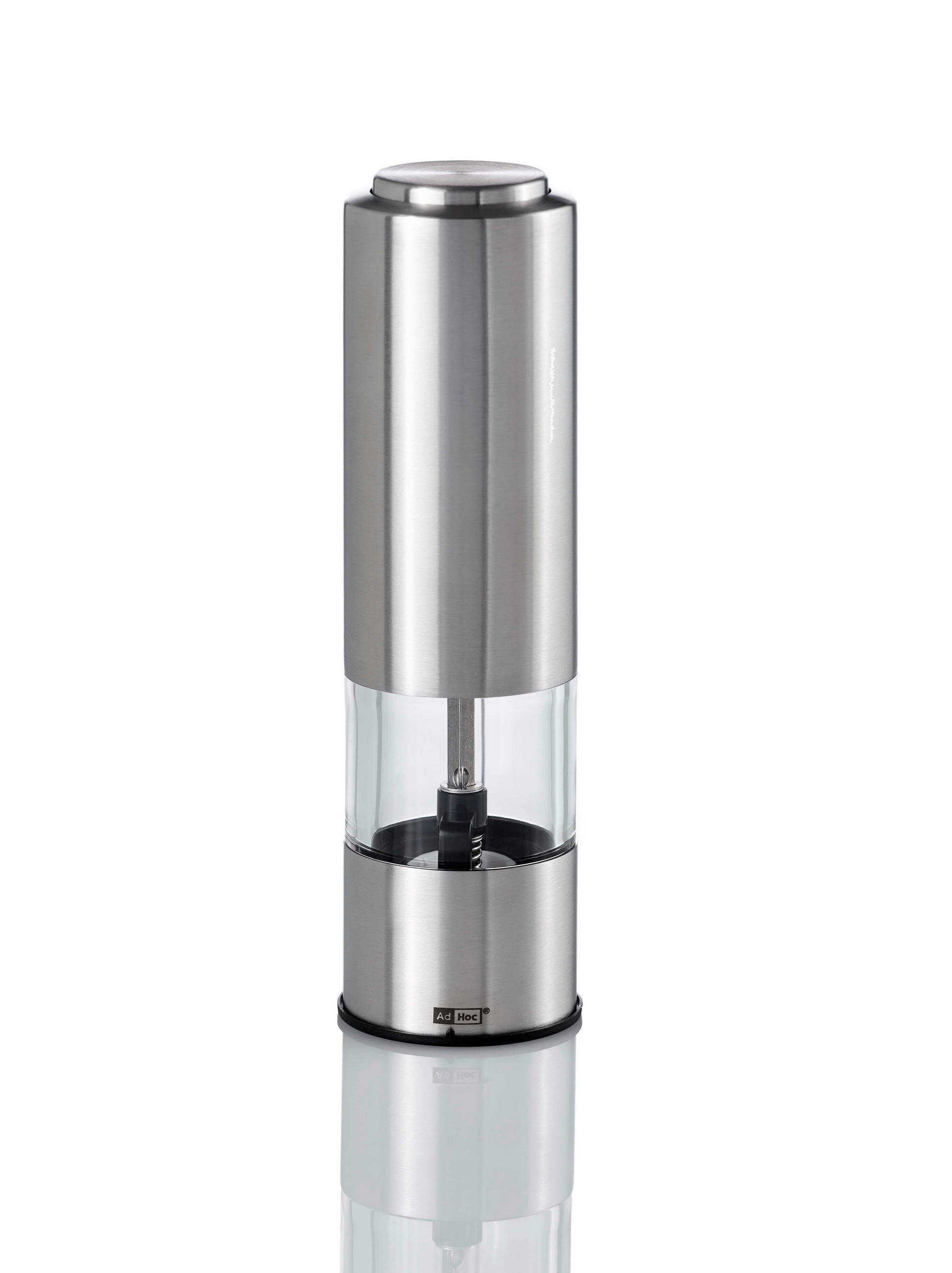 ELEKTR. SALZ-/PFEFFERMÜHLE PEPMATIK  - Edelstahlfarben/Transparent, Design, Keramik/Metall (5,0/19cm) - AdHoc