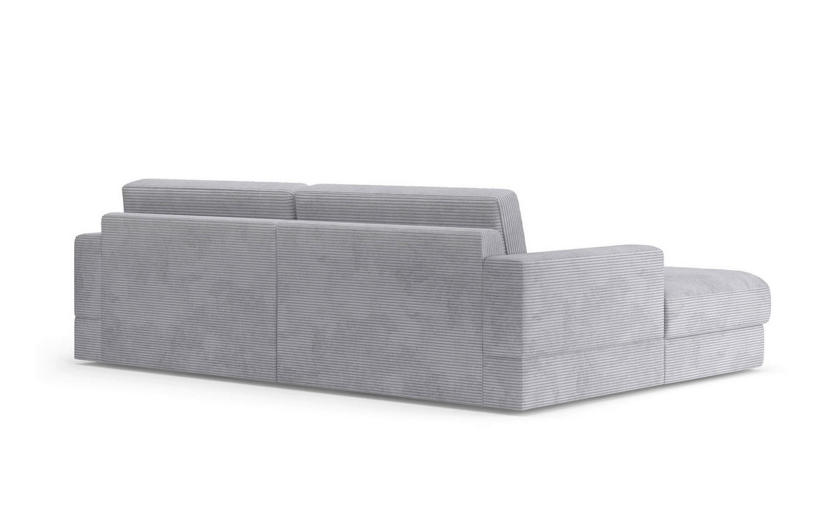 ECKSOFA FABIO E Silberfarben Cord  - Silberfarben/Schwarz, MODERN, Kunststoff/Textil (196/264cm) - Sit & More