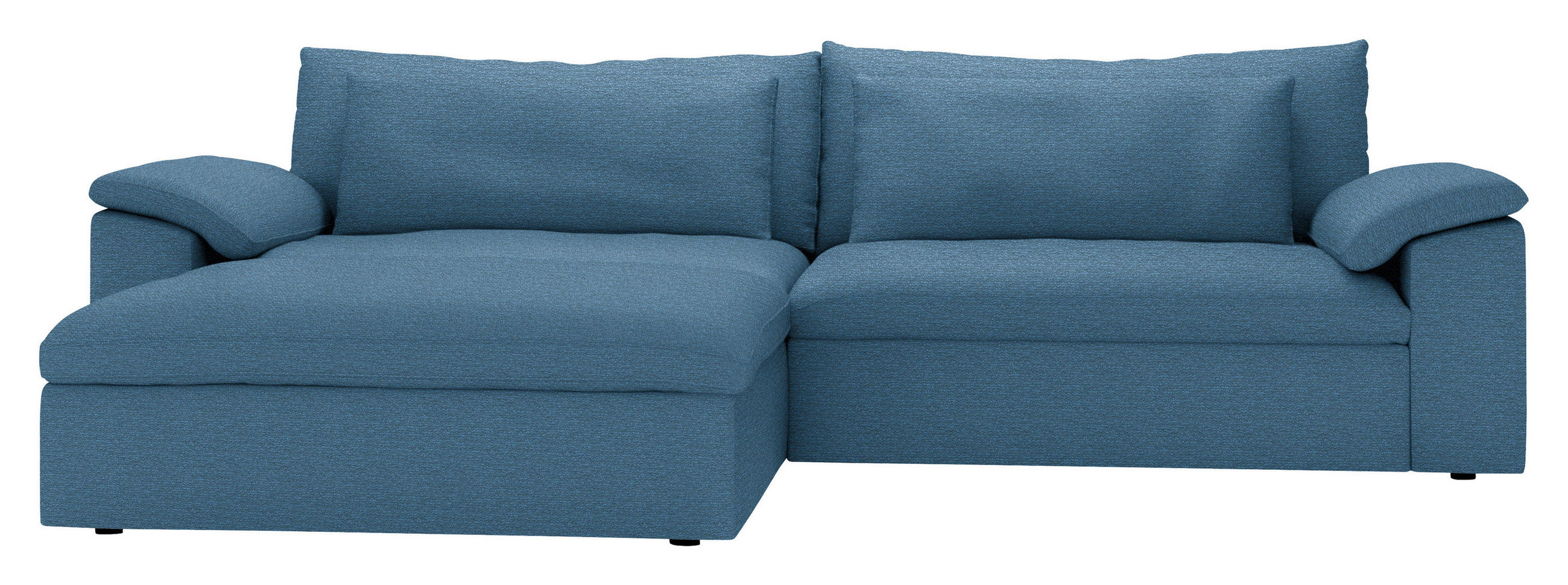 ECKSOFA  Chenille Blau  - Blau/Schwarz, Modern, Kunststoff/Textil (198/306cm) - Carryhome