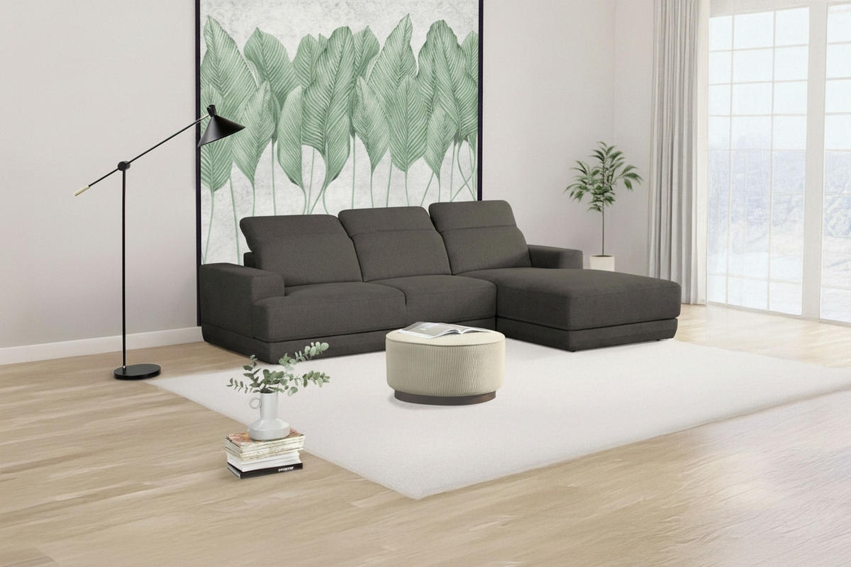 ECKSOFA  in Webstoff Anthrazit  204/293 cm  - Anthrazit/Schwarz, Design, Kunststoff/Textil (204/293cm) - MID.YOU