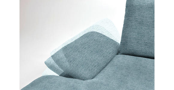 ECKSOFA in Flachgewebe Hellblau 159/314 cm - Schwarz/Hellblau, Design, Holz/Textil (159/314cm) - Dieter Knoll