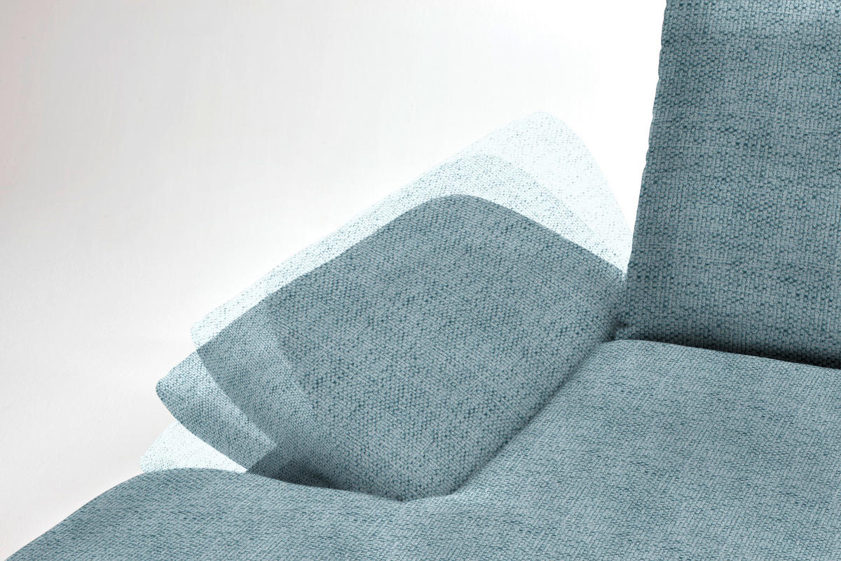ECKSOFA in Flachgewebe Hellblau  - Schwarz/Hellblau, Design, Holz/Textil (159/314cm) - Dieter Knoll