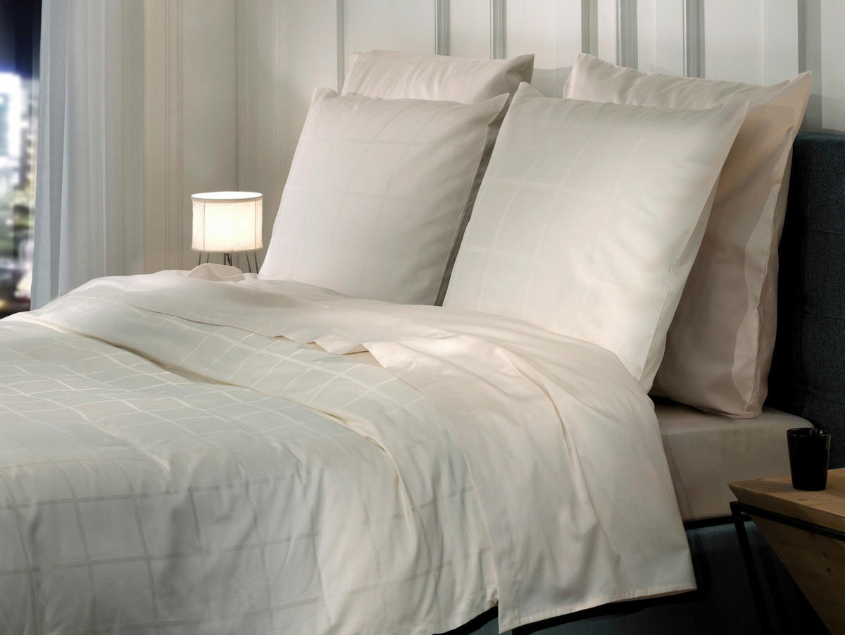 BETTWÄSCHE Diamante Makosatin 155/220 cm  - Elfenbein, Basics, Textil (155/220cm)