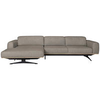 ECKSOFA Cappuccino Struktur  - Eichefarben/Schwarz, Design, Holz/Textil (163/305cm) - Novel