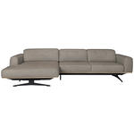 ECKSOFA in Struktur Cappuccino  - Eichefarben/Schwarz, Design, Holz/Textil (163/305cm) - Novel