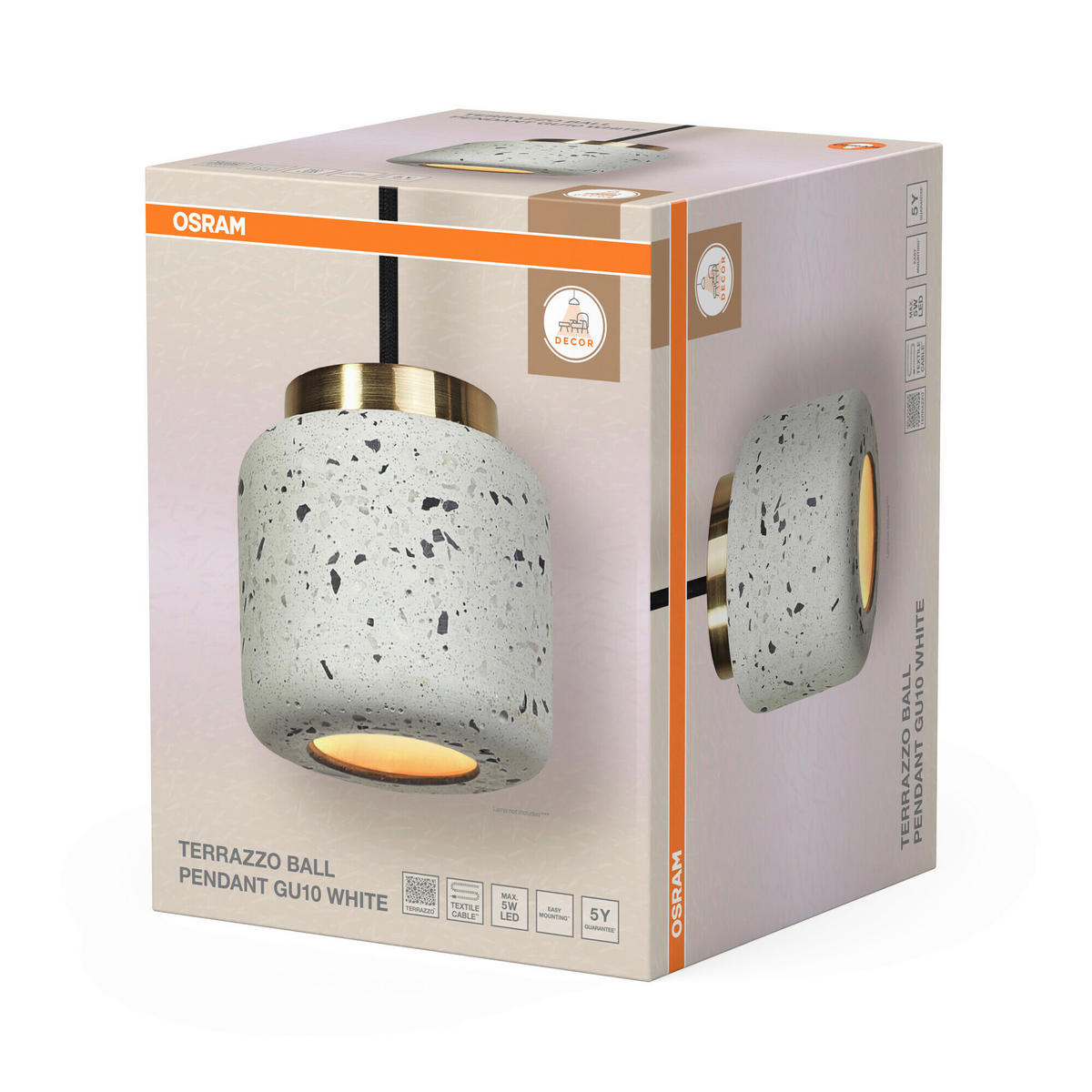 HÄNGELEUCHTE 10/150 cm  - Weiß, Basics, Stein (10/150cm) - Osram