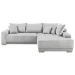 ECKSOFA in Webstoff Hellgrau  - Silberfarben/Hellgrau, KONVENTIONELL, Holz/Textil (294/195cm) - Cantus