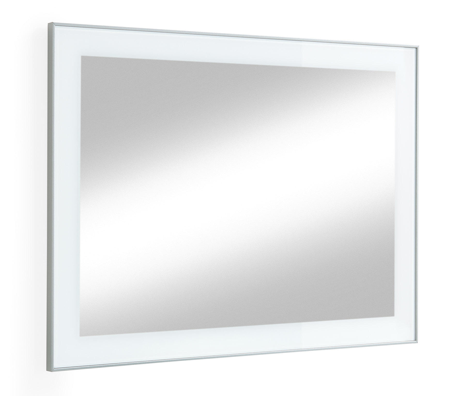 WANDSPIEGEL 80/60/2 cm    in rechteckig  - Weiß, Design, Glas (80/60/2cm)