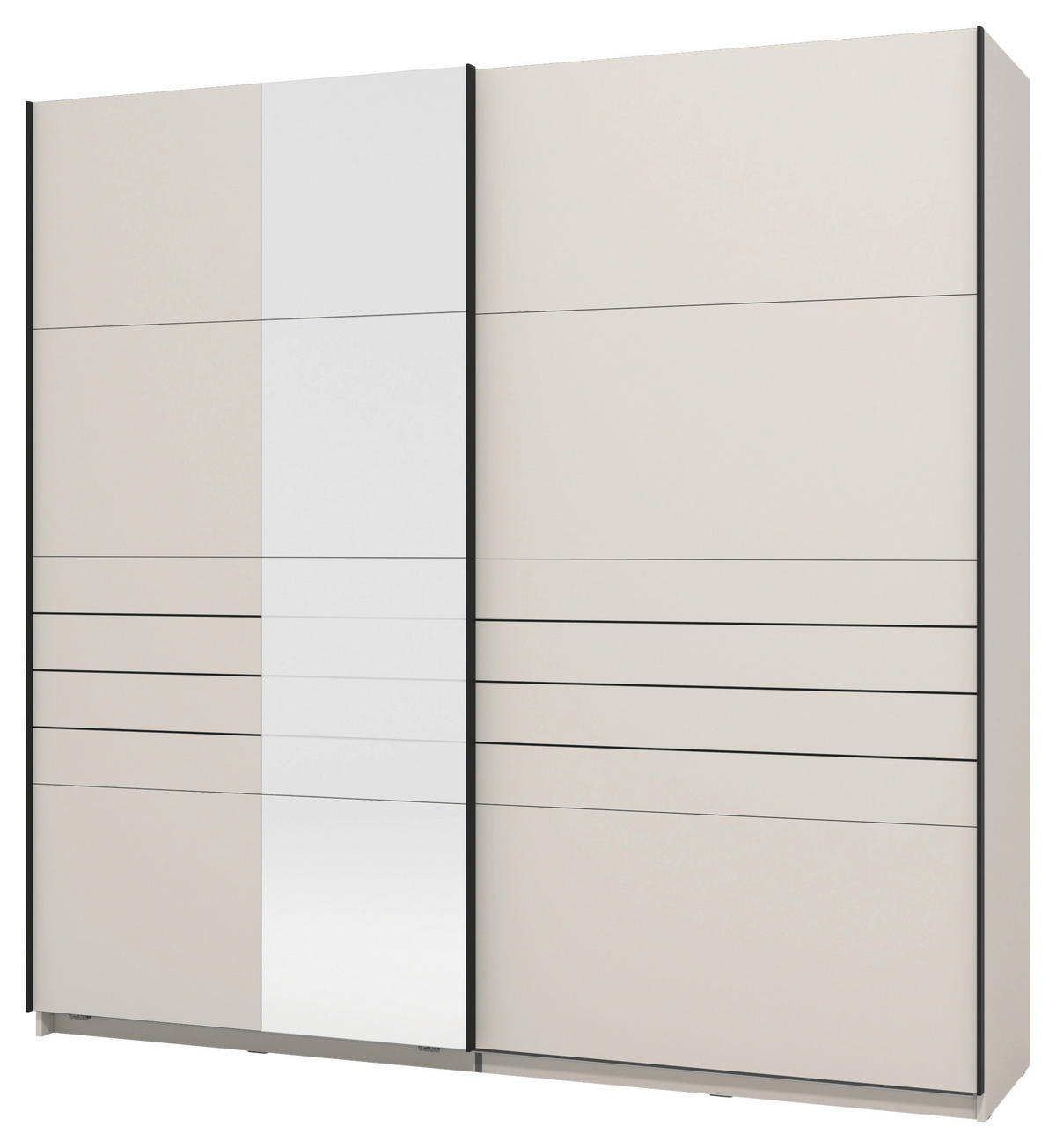 SKRIŇA S POS. DVER. – HOR.VED, kašmírová, 220/217,5/61 cm - čierna/kašmírová, Basics, kov/kompozitné drevo (220/217,5/61cm) - Xora