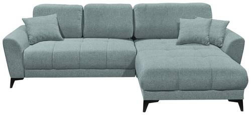 ECKSOFA in Webstoff Mintgrün  - Schwarz/Mintgrün, KONVENTIONELL, Kunststoff/Textil (281/189cm) - Carryhome