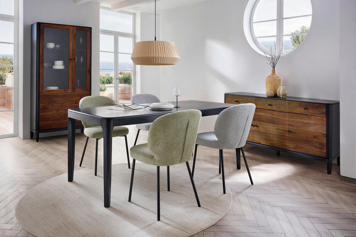 ESSTISCH Holz 180/90/76 cm  - Schwarz, Trend, Holz (180/90/76cm) - Ambia Home