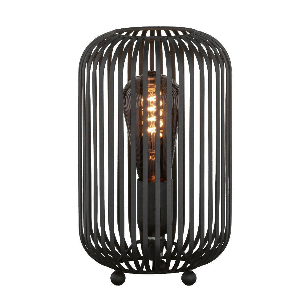 Schöner Wohnen Tischleuchte Cage Schwarz, Sand 25 cm
