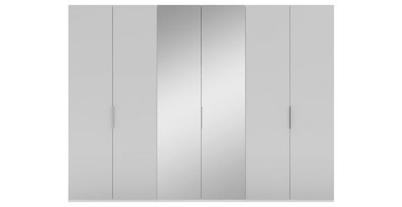 DREHTÜRENSCHRANK 300/223/62 cm 6-türig Grau, Weiß - Alufarben/Weiß, KONVENTIONELL, Glas/Holzwerkstoff (300/223/62cm) - Novel
