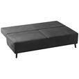 SCHLAFSOFA in Cord Grau  - Schwarz/Grau, MODERN, Textil/Metall (197/92/88cm) - Venda