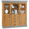 HIGHBOARD  in 143/145/45 cm  - Laugenfarbig/Grau, ROMANTIK / LANDHAUS, Glas/Holz (143/145/45cm) - Boxxx