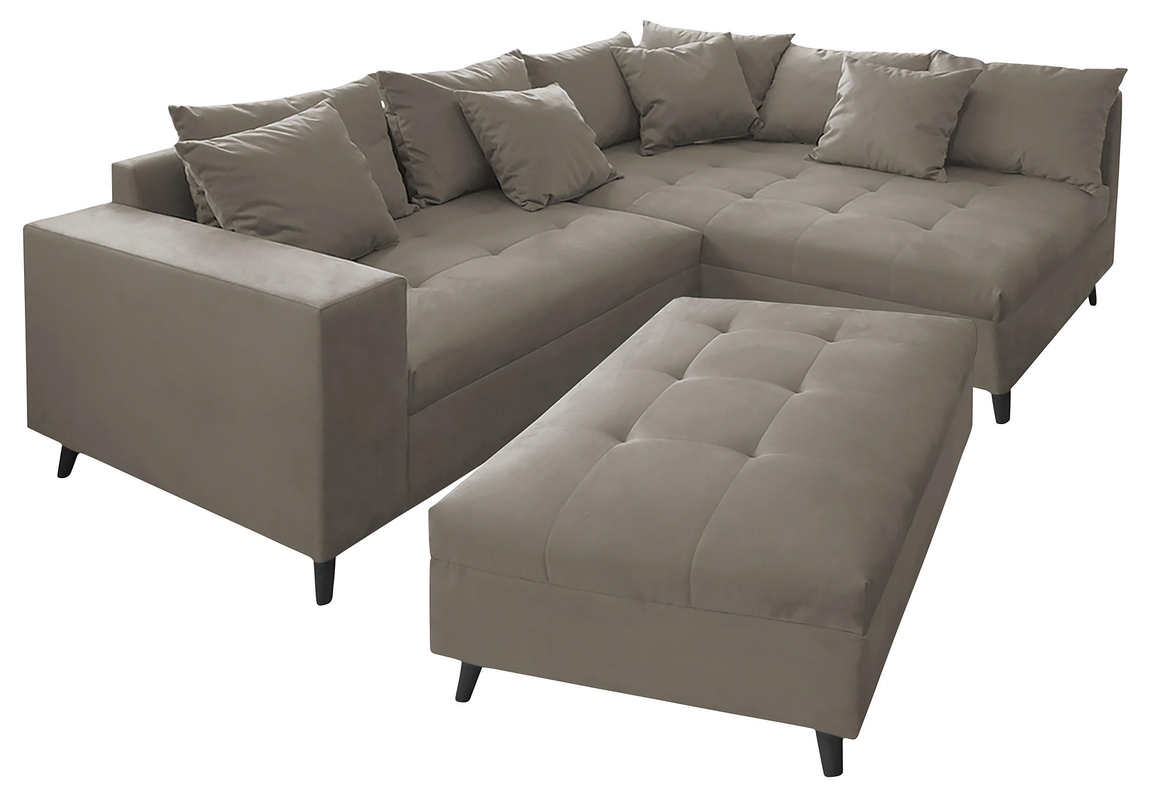 KUTNA GARNITURA tekstil  siva   - siva/crna, Design, tekstil/drvo (247/174cm) - MID.YOU