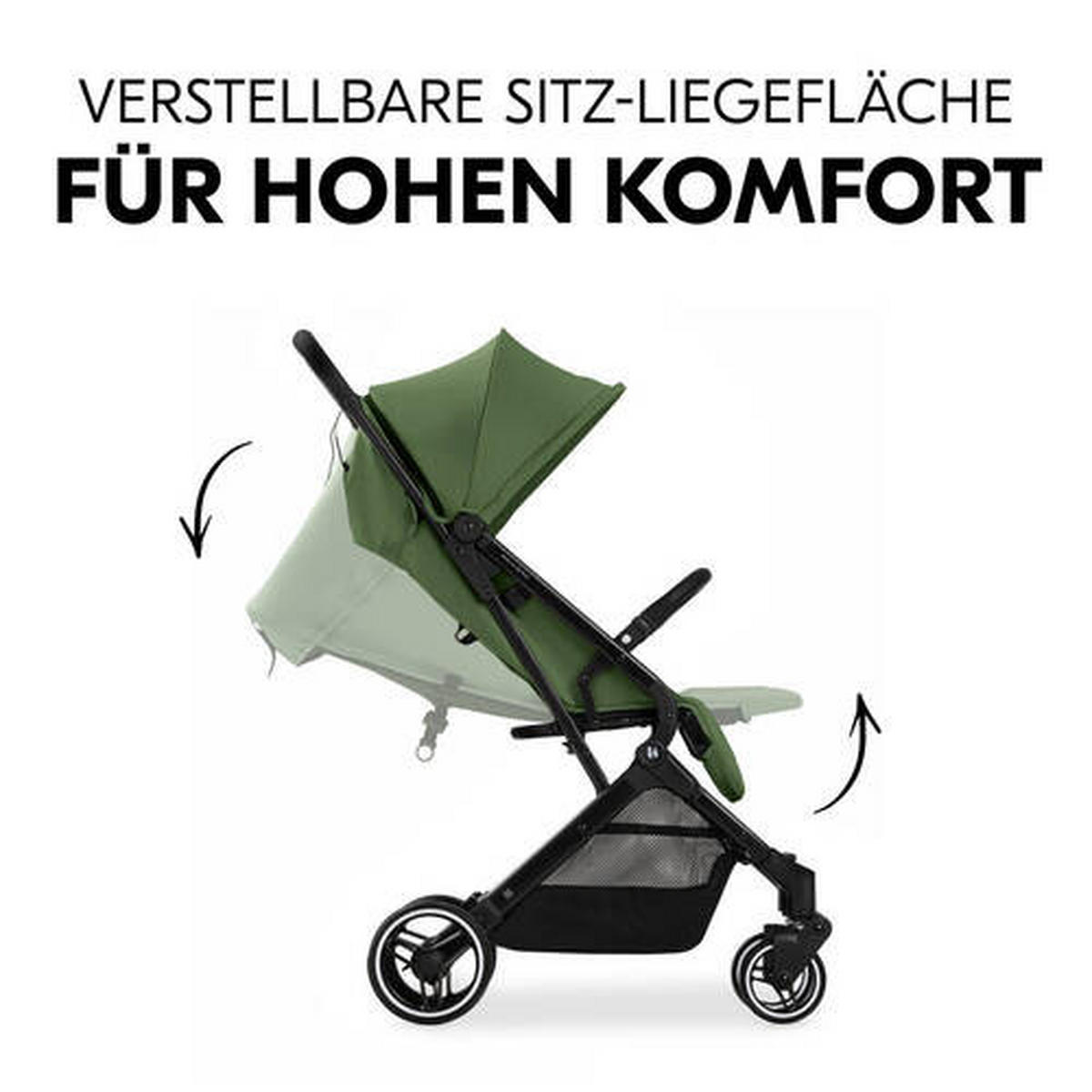 BUGGY TRAVEL N CARE PLUS  - Schwarz/Grün, Basics, Textil/Metall (81/51,5/105cm) - Hauck