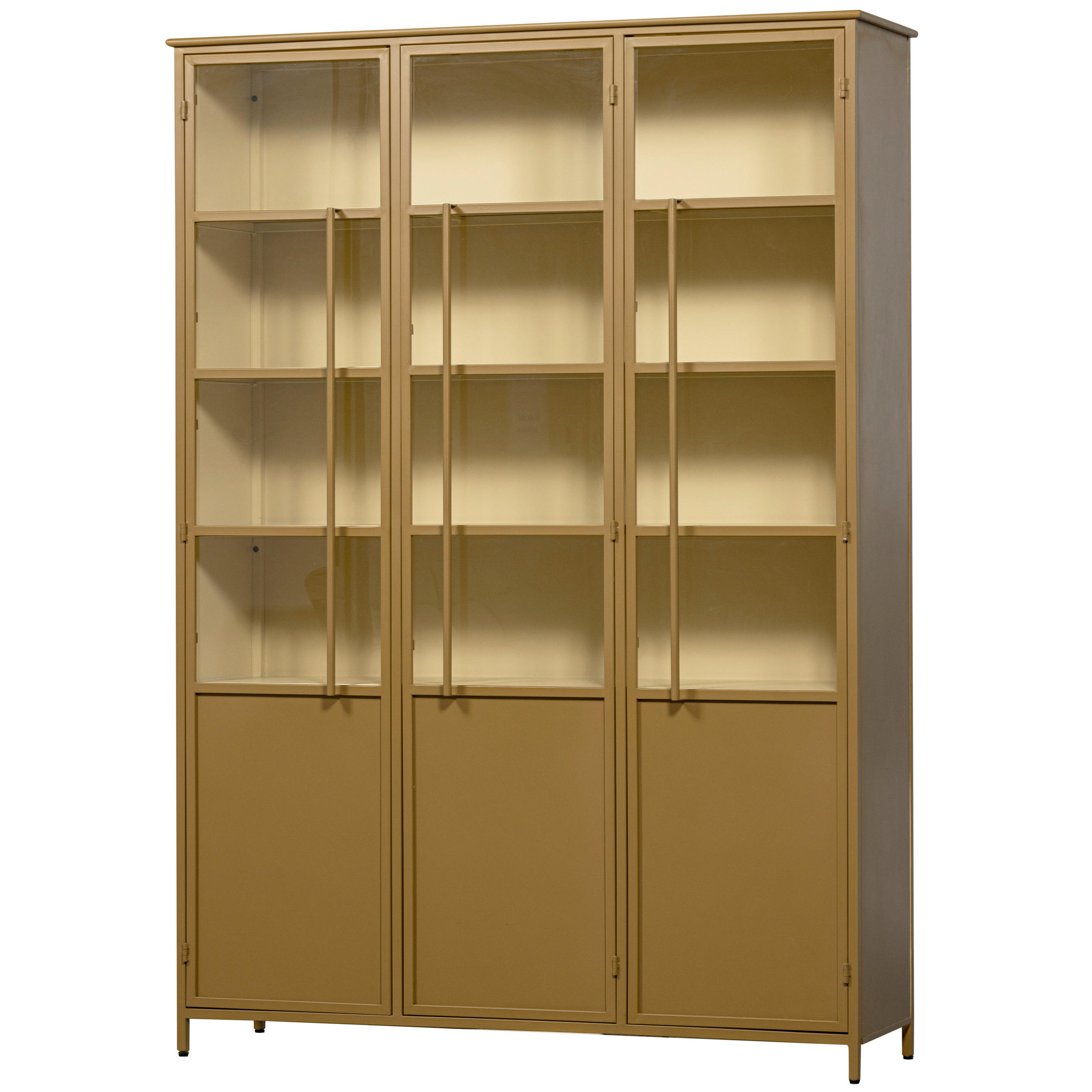 VITRINE Exhibit in Honig  - Honig, Design, Glas/Metall (140/200/40cm) - Livetastic