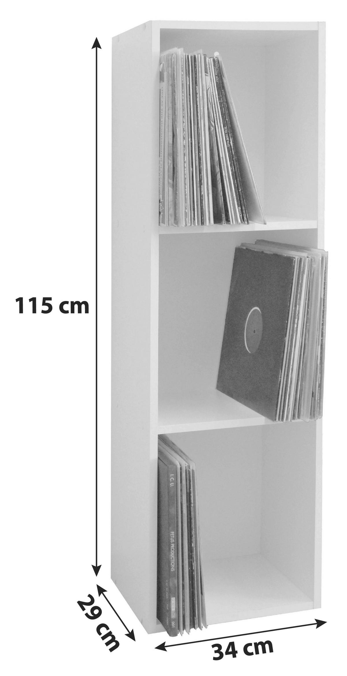 SCHALLPLATTENREGAL Weiß  - Weiß, KONVENTIONELL, Holzwerkstoff (34/107/29cm) - MID.YOU
