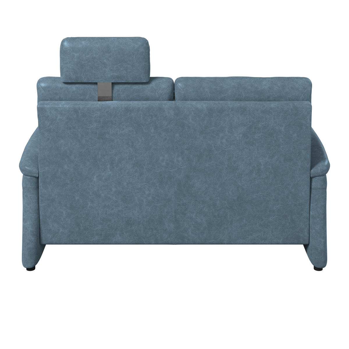 2,5-SITZER Mikrofaser Blaugrau  - Blaugrau/Schwarz, Konventionell, Kunststoff/Textil (170/99/91cm) - Elegando