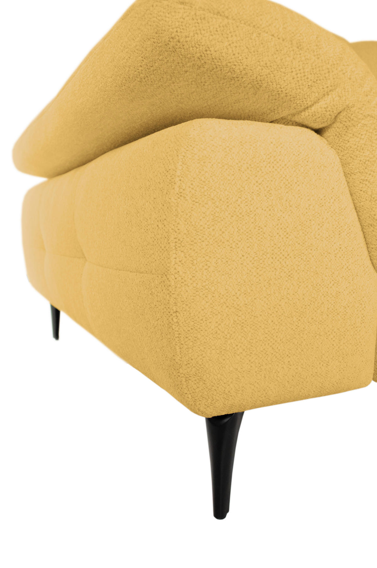 ECKSOFA ALMA Gelb Chenille  - Gelb/Schwarz, Design, Textil/Metall (285/191cm) - Livetastic