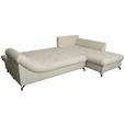 ECKSOFA Hellgrau Struktur  - Hellgrau/Schwarz, KONVENTIONELL, Textil/Metall (247/194cm) - Carryhome