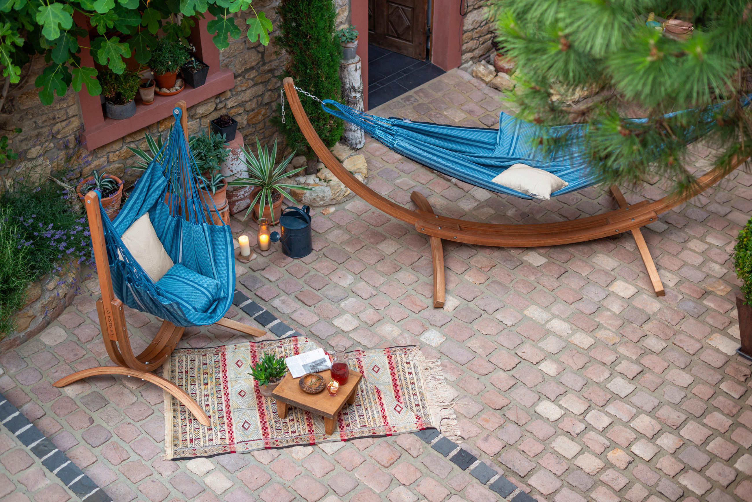 HÄNGEMATTENGESTELL  - Eukalyptusholzfarben, KONVENTIONELL, Holz (425/135/148cm) - La Siesta
