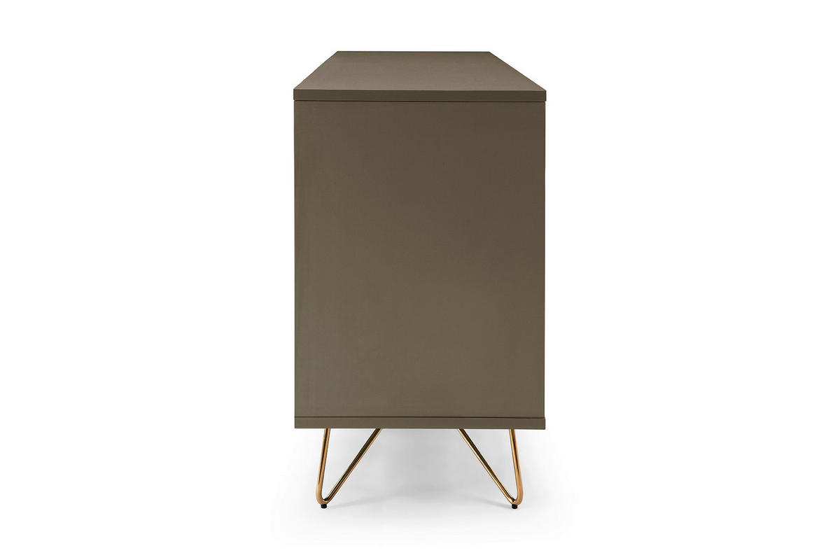 KOMMODE  in 120/70/40 cm  - Messingfarben/Grau, Design, Holzwerkstoff/Metall (120/70/40cm) - Livetastic
